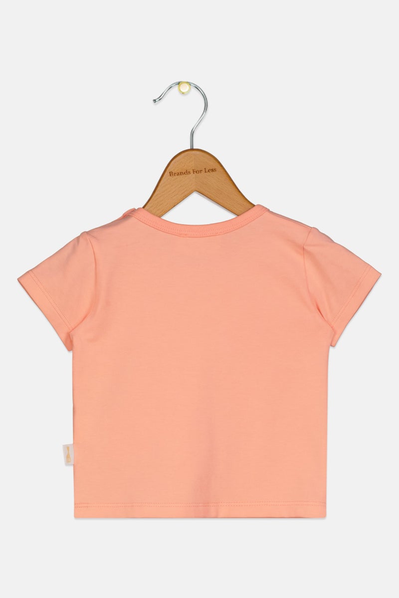 Sophie la girafe Toddlers Girl Graphic Print Short Sleeve Top, Peach - Image 2