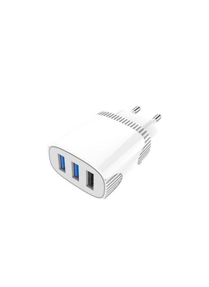 Aspor ASPOR A812 2.4 A IQ Home charger Plus Type C cable 3 USB - White  - Image 2