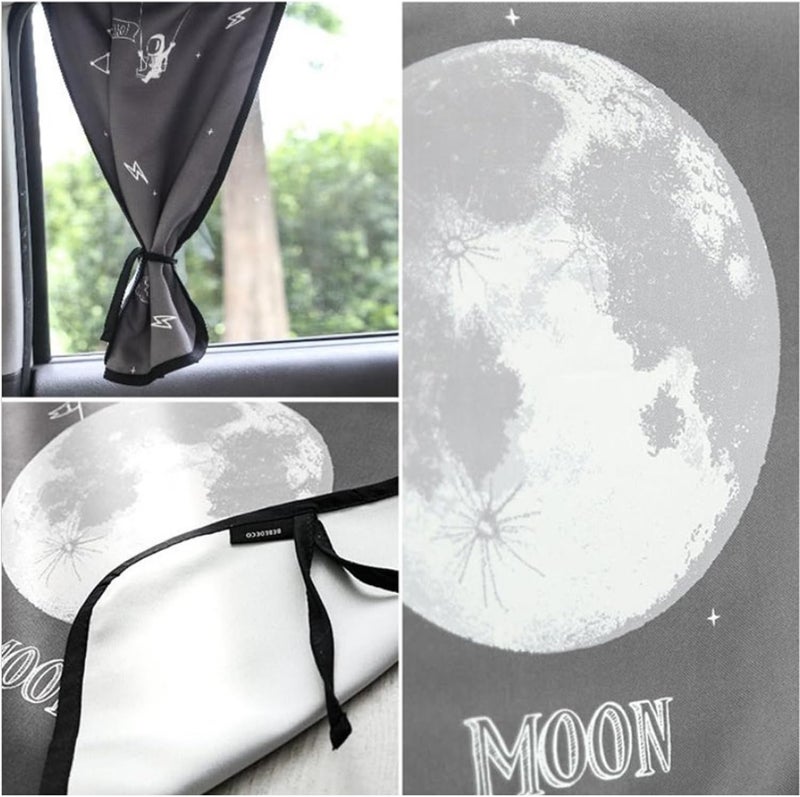 bebedeco Magnetic Car Sun Shade Curtain for Side Window – Sun Blocker and UV Protector for Baby, Kids, and Pets – Universal Fit with Built-in Magnets for Steel-Framed Door (Moon) - Image 5