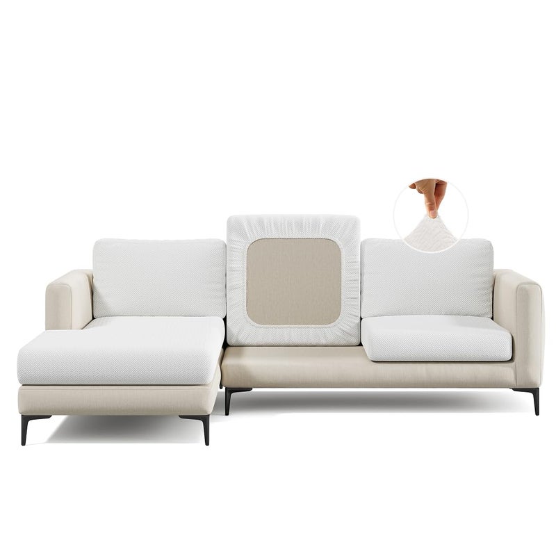Nolan Interior Magic Sofa Cover - Classic Jacquard Sofa Seat Couch Cover - Small, Jade White - Pet Proof, Easy Install, Stretchy Slipcover - Image 1