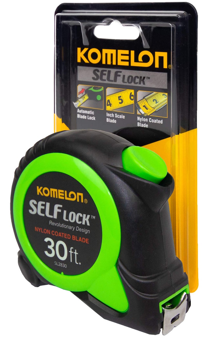 Komelon 30-FT Tape Measure with Self Locking Blade, Retractable (SL2830) - Image 2
