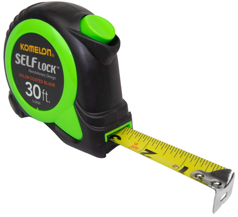 Komelon 30-FT Tape Measure with Self Locking Blade, Retractable (SL2830) - Image 1