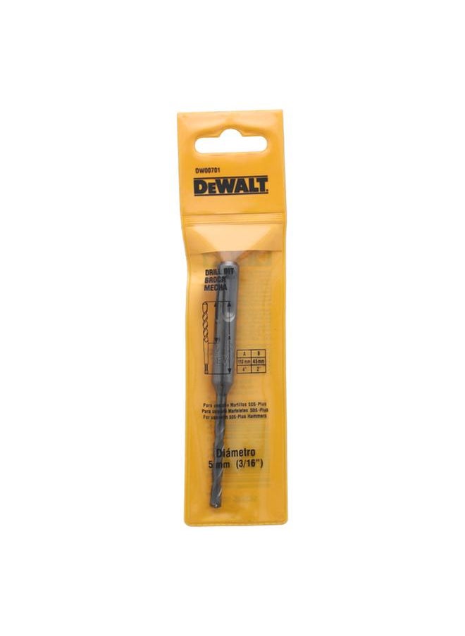 DEWALT SDS Plus 4-Flute Spiral Hammer Drill Bit Silver 5 x 110mm DW00701-AE  - Image 2