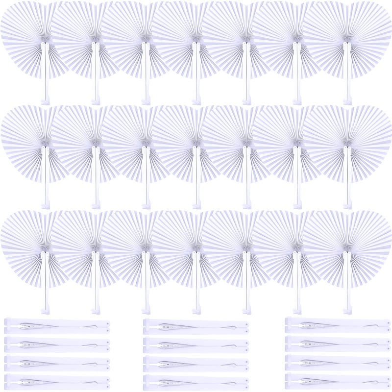 Unittype Unittype 150 Packs Wedding Paper Fans Heart Shaped Folding Handheld Fans for Wedding Decorate Guests Favor Anniversary Birthday Party Supplies Home DecorWhite 