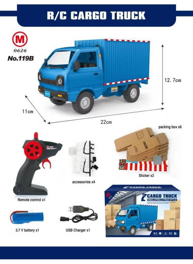 Generic Realistic Liugong Clifford Van Cargo Truck Model Toy Car Drift Charging Inertia Children's Play Vehicle Durable Plastic-Color:119B Blue (remote Control Car)  - Image 1