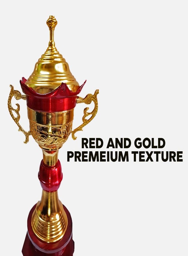 Bareeze Pure Red Gold Metal Trophy for Event Such as Trophy for Cricket Tournament, Sport, Academy, Awards, School Trophy Set (1) - Image 4