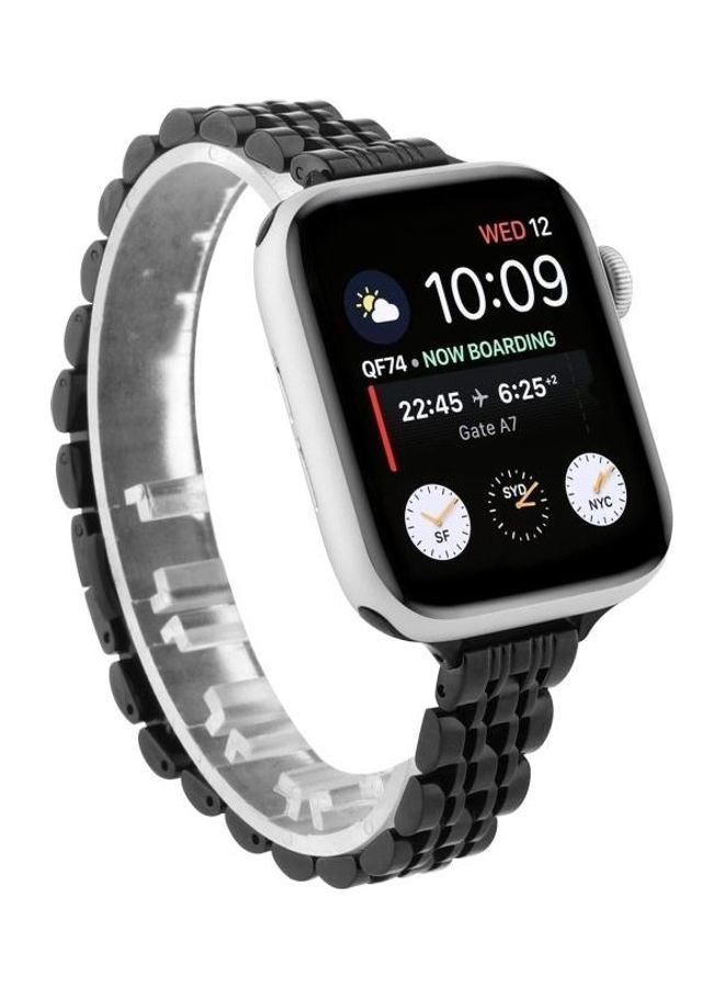 نيبمينينت سوار ساعة بديل بتصميم عرقي لسلسلة ساعات أبل 1/2/3/4/5/6/7/SE 42/44/45 مم أسود - Image 2