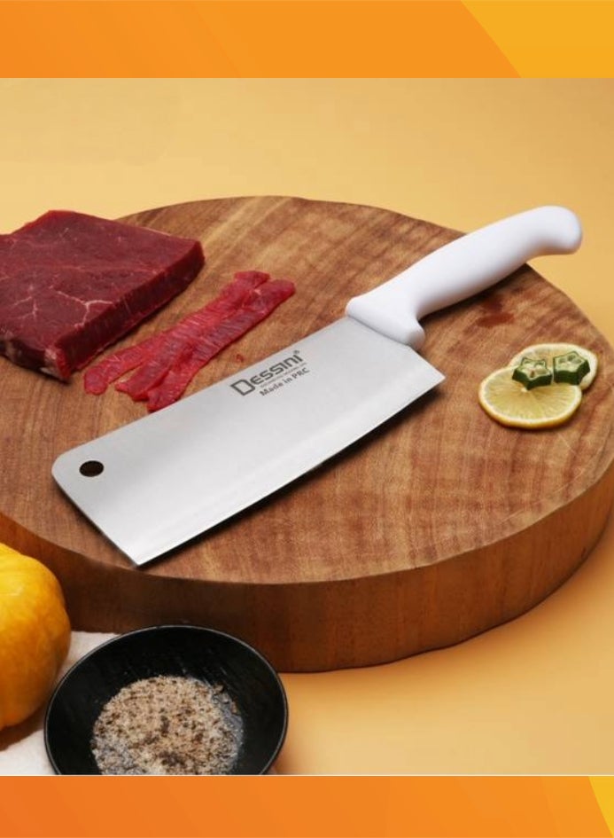 DESSINI Stainless Steel Chef Cleaver Meat Cleaver Knife with Silicon Handle Small  - Image 1