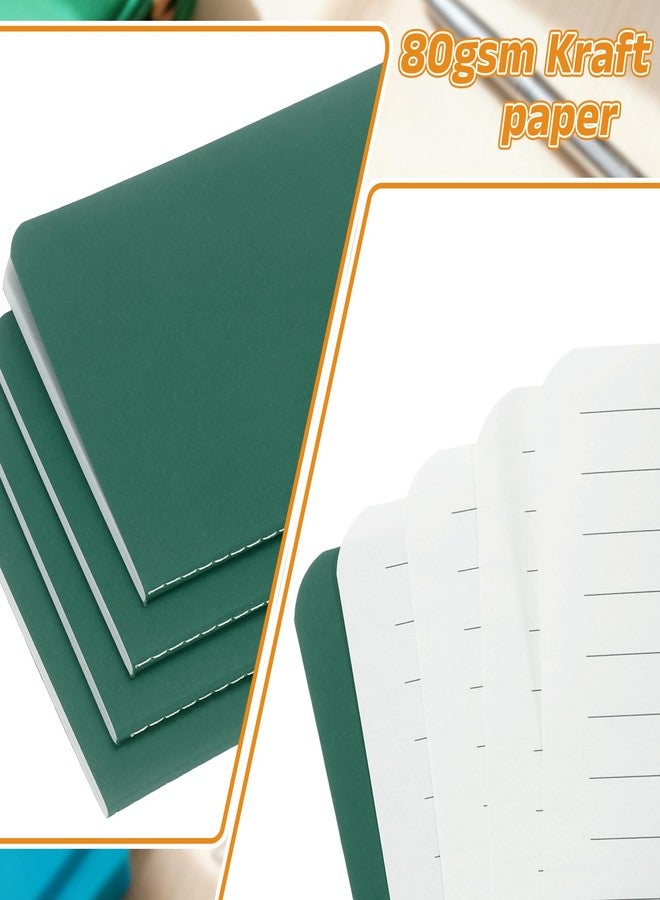 PATIKIL 6 Pack A6 Notebook, A6 Journal Mini Notebook Pocket Kraft Memo Notepads Lined Sketchbook Small 3.5x5.5 Inch 30 Sheets for Men Women Office Supplies Purse Travelers, Cyan Green - Image 4