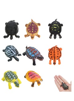 واي آند دي 8 Pcs Turtle Figurines Toys, Durable Model Tortoise Realistic Small Tortoise, Miniature for Kids Toddler Bathtub, Party Ornaments  - Image 1