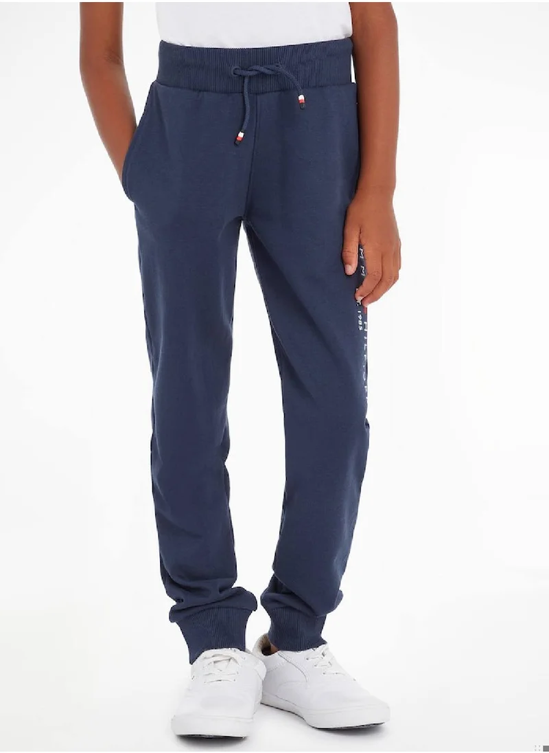 TOMMY HILFIGER Kids' Essential Organic Cotton Logo Joggers Sweatpants, Navy