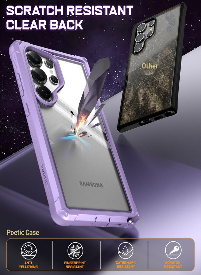 بويتيك جراب POETIC Guardian لهاتف سامسونج جالاكسي S25 ألترا 5G، مقاوم للصدمات وفقًا لمعايير السقوط العسكرية حتى 6 أمتار، مزود بواقي شاشة مدمج ومستشعر بصمة، جراب متين مقاوم للصدمات يغطي كامل الجسم، بنفسجي/شفاف - Image 2