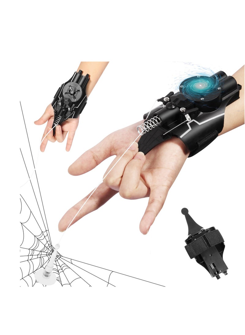 SYOSI Web Shooter Launcher String Toy, Electric Reel-in Spider Web Shooters Real Silk [9.5ft Range], Toy for Kids Superhero Role-Playing,Black - Image 1