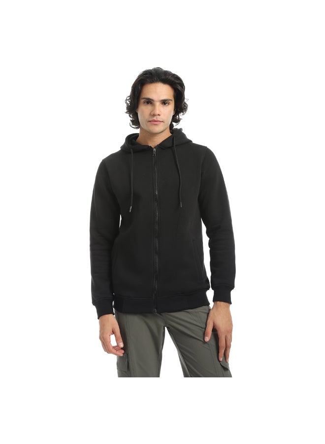 Andora Inner Fleeced For Everyday Use Hooded Zipper Closure Jacket _ Black - Image 1