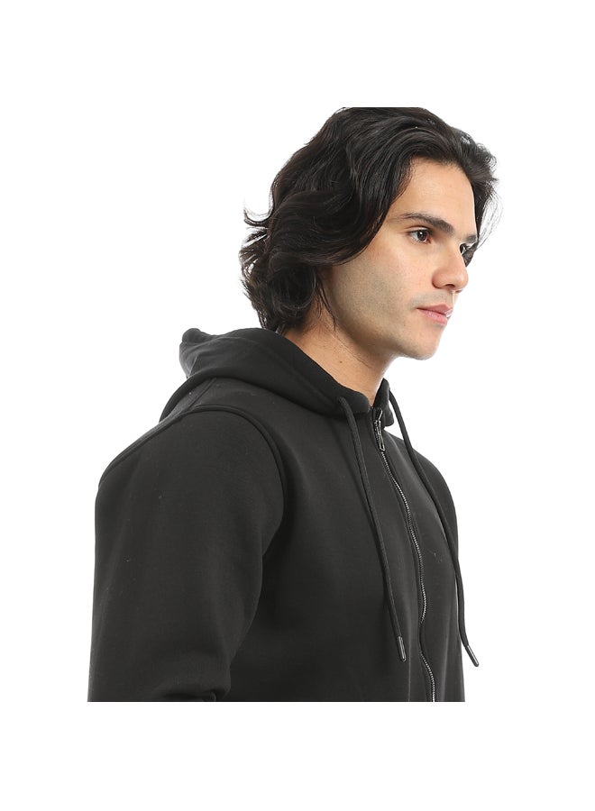Andora Inner Fleeced For Everyday Use Hooded Zipper Closure Jacket _ Black - Image 2