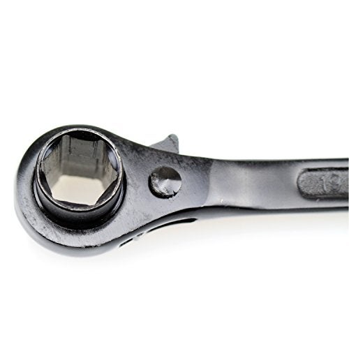 DYWISHKEY 19/22mm Scaffold Podger Ratchet Spanner Site Ratcheting Socket Wrench (Black) - Image 3