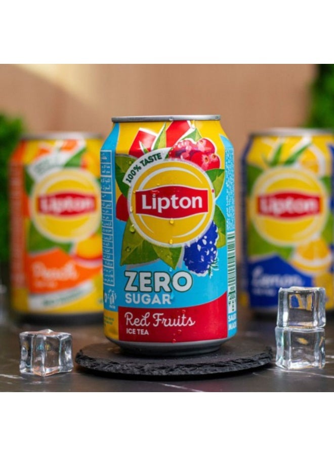 ليبتون شاي ليبتون المثلج بدون سكر، نكهة التوت الأحمر، علبة 320 مل (حجم العبوة) - Image 4