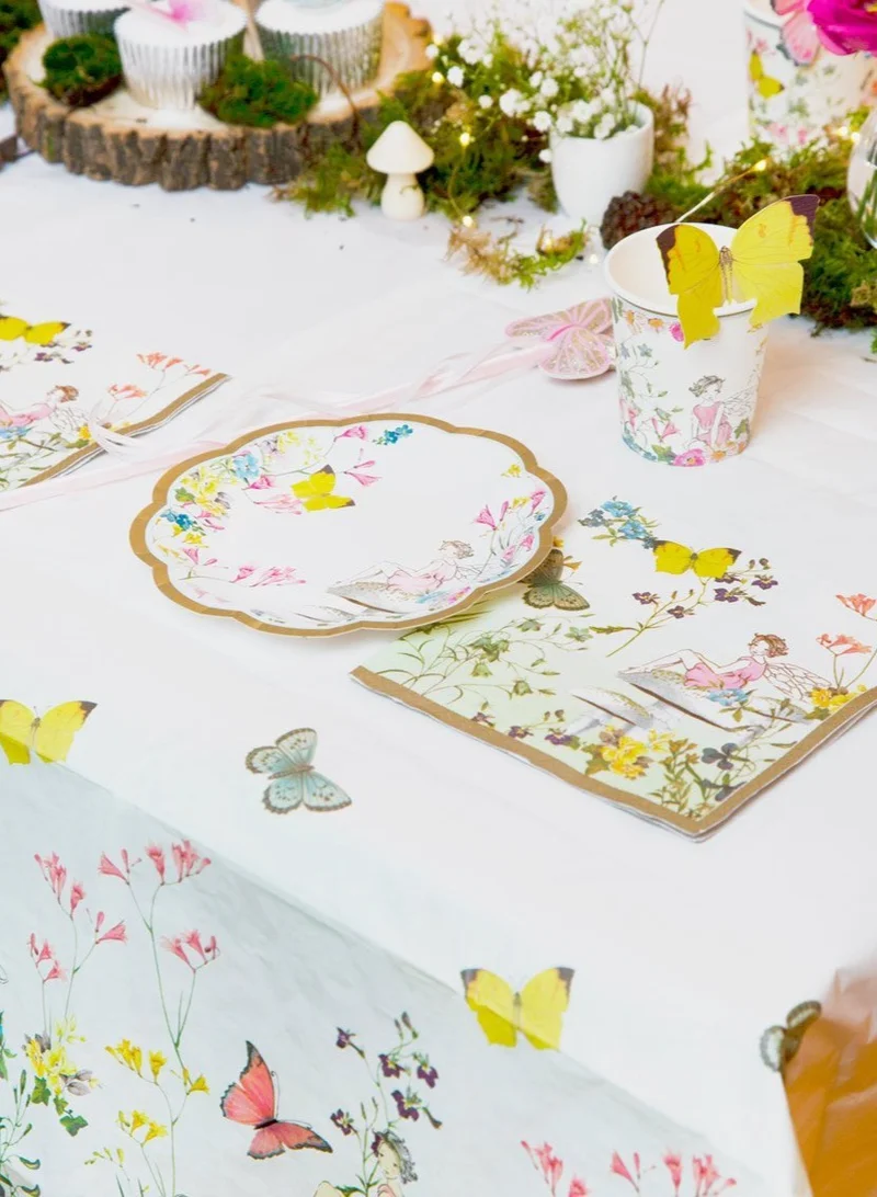 توكينج تيبلز Truly Fairy - Fairy & Butterfly Paper Table Cover