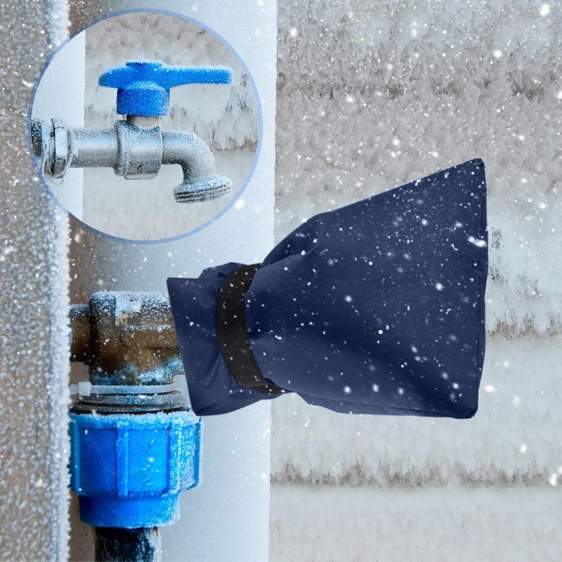 KUUQA Kuuqa Outdoor Faucet Cover Winter Faucet Socks for Freeze Protection Set of 2 Deep Blue - Image 4