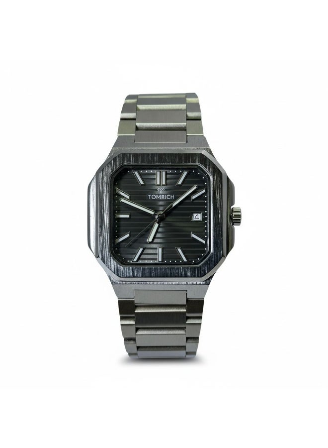 TOMRICH Vertex Men’s Luxury Analog Watch Stainless Steel Square Case Grey Dial Wrist Watch TR1002M - Image 1