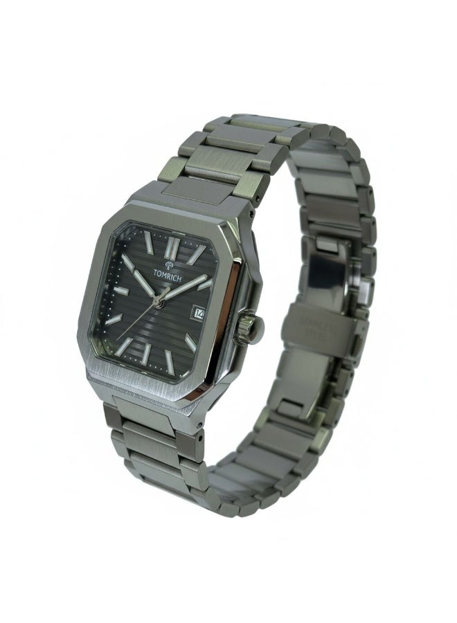 TOMRICH Vertex Men’s Luxury Analog Watch Stainless Steel Square Case Grey Dial Wrist Watch TR1002M - Image 3