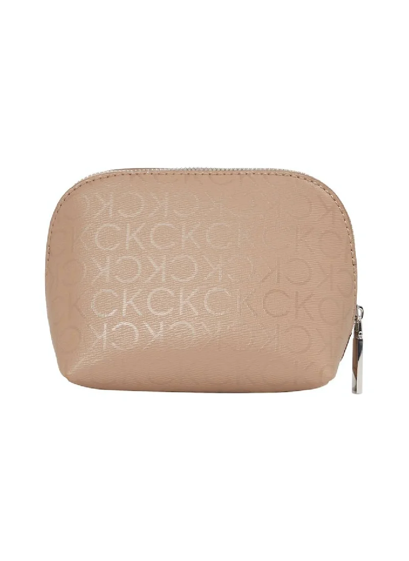 CALVIN KLEIN Women's CK Daily Cosmetic Pouch Washbag - Polyester, Beige