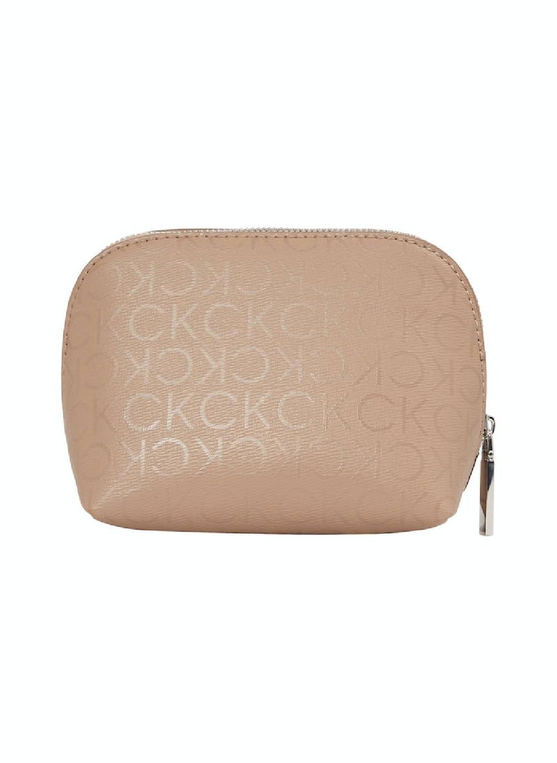 CALVIN KLEIN - Women's CK Daily Cosmetic Pouch Washbag - Polyester, Beige - Image 1