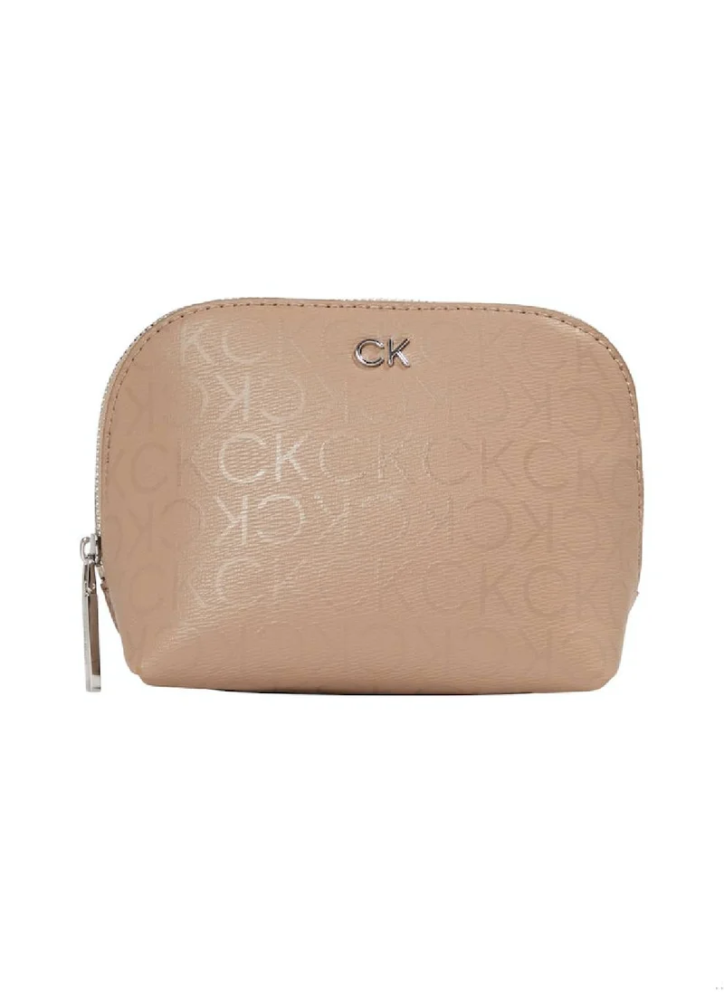 CALVIN KLEIN Women's CK Daily Cosmetic Pouch Washbag - Polyester, Beige