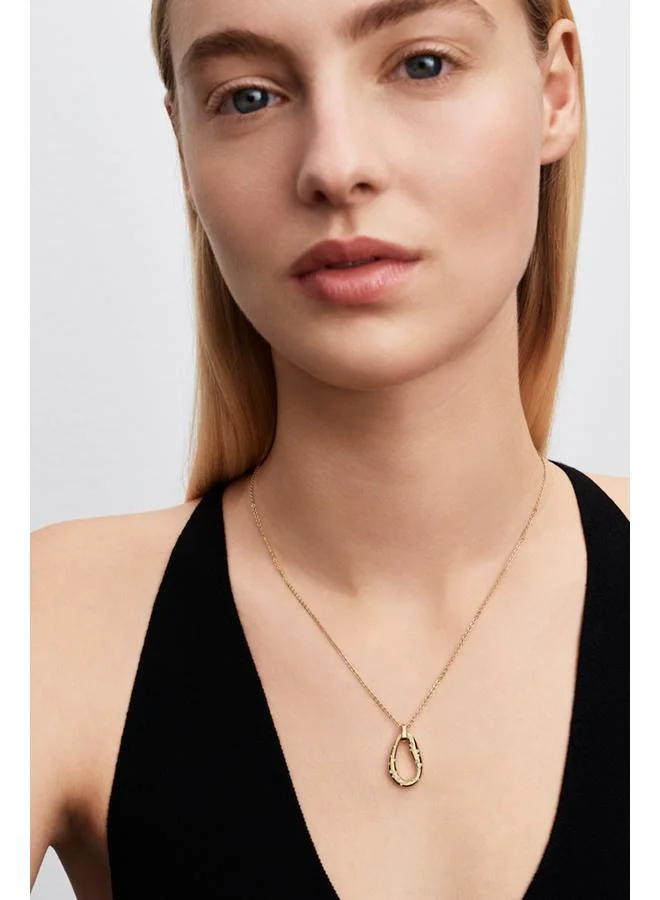 باندورا Organically Shaped Stone-Set Pendant Necklace