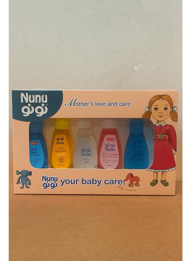 نونو طقم 5 قطع 50 مل شامبو,سائل استحمام,زيت أطفال,شامبو و بلسم 2 * 1, كولونيا أطفال - Image 2
