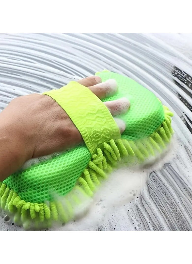 Goolsky - 1pc Boat/Car Wash Microfiber Wash Sponge Scratch Free, Ultra Absorbent Microfiber Waffle Drying Towel for Car Detailing, Green, 22.99cm*12.98cm*6.99cm - Image 1