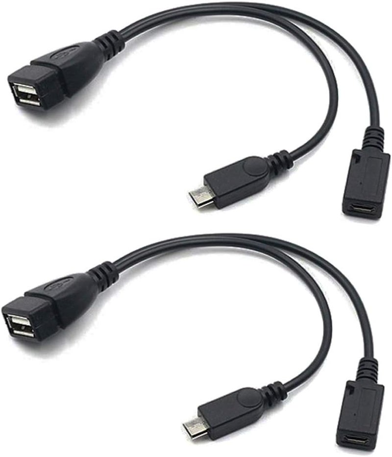 AuviPal 2-in-1 Micro USB to USB Adapter (OTG Cable + Power Cable) for Fire Stick, PlayStation Classic and More - 2 Pack - Image 1