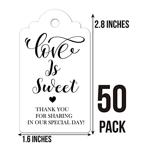 TENTADO Love is Sweet , Thank You for Sharing Our Special Day, 50pcs Wedding Tags, Perfect for Party Favors. - Image 4