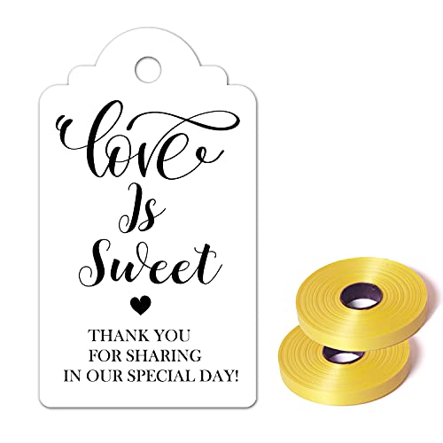 TENTADO Love is Sweet , Thank You for Sharing Our Special Day, 50pcs Wedding Tags, Perfect for Party Favors. - Image 1