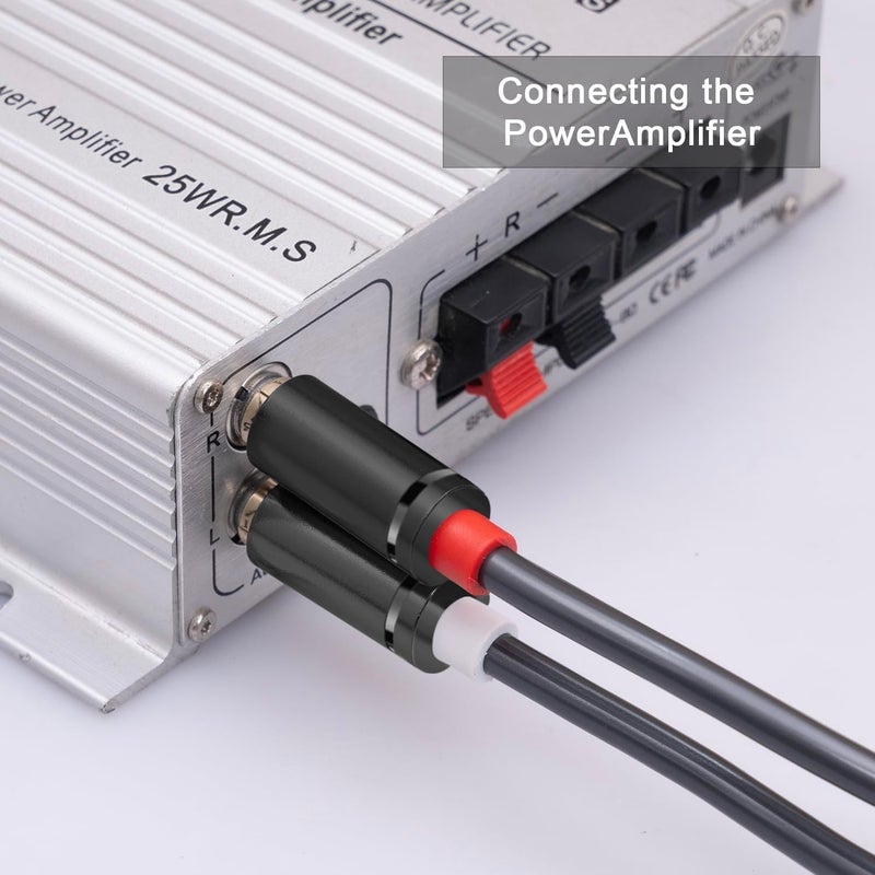 كابل RCA من ، طوله 6.6 قدم، من نوع 2 RCA ذكر إلى 2 RCA ذكر، لأنظمة الصوت الستريو المستخدمة في دور السينما المنزلية، أجهزة التلفاز عالية الدقة (HDTV)، أجهزة الألعاب الإلكترونية، أنظمة الصوت عالية الجودة (Hi-Fi)، مصنوع من سلك نحاس مغطى بطلاء خالٍ من الأكسجين بسمك 26 AWG، مغلف بمادة PVC. - Image 2