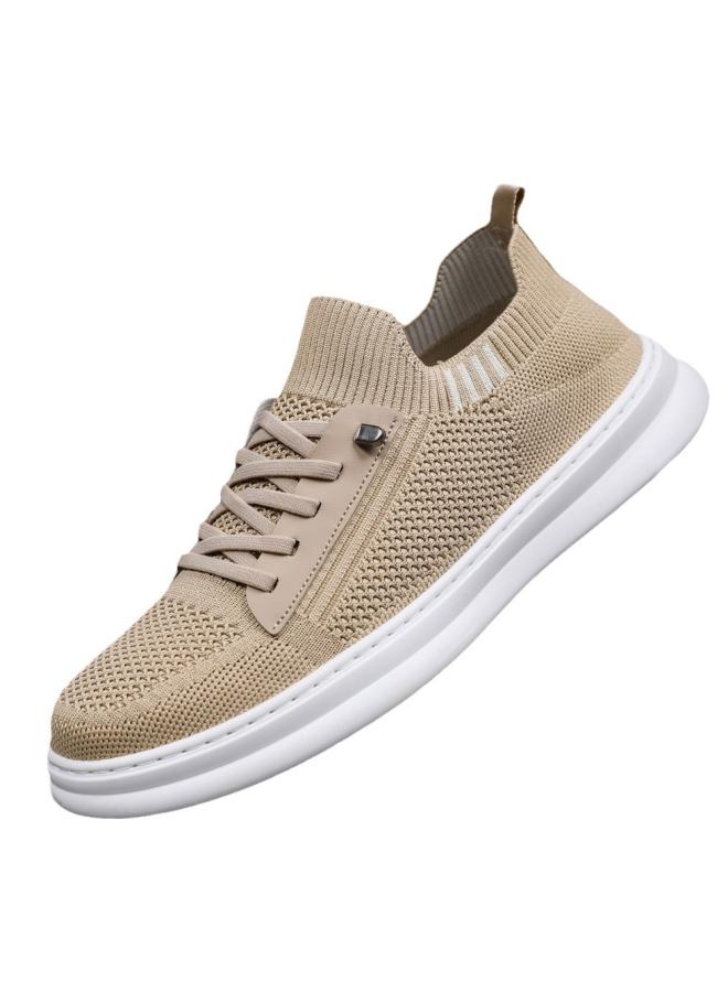 شك أحذية الصيف مجلس جديد يطير المنسوجة تنفس أحذية رجالية عادية حذاء مزود بفتحة للأصابع للمراهقين والطلاب أحذية رجالية شبكية - Image 5