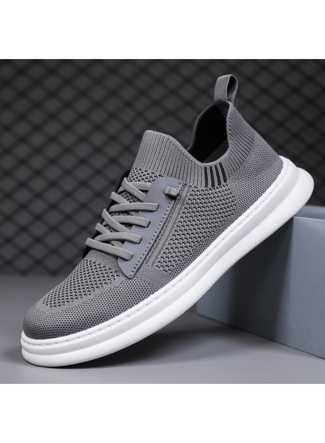 شك أحذية الصيف مجلس جديد يطير المنسوجة تنفس أحذية رجالية عادية حذاء مزود بفتحة للأصابع للمراهقين والطلاب أحذية رجالية شبكية - Image 2