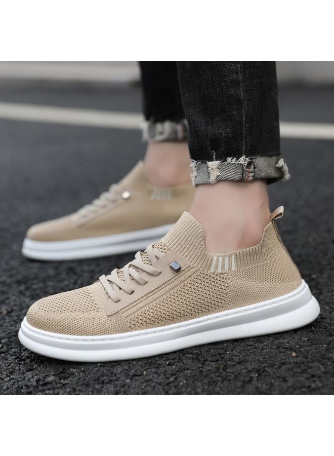 شك أحذية الصيف مجلس جديد يطير المنسوجة تنفس أحذية رجالية عادية حذاء مزود بفتحة للأصابع للمراهقين والطلاب أحذية رجالية شبكية - Image 4