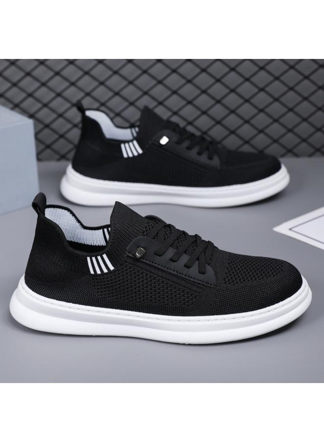 شك أحذية الصيف مجلس جديد يطير المنسوجة تنفس أحذية رجالية عادية حذاء مزود بفتحة للأصابع للمراهقين والطلاب أحذية رجالية شبكية - Image 3