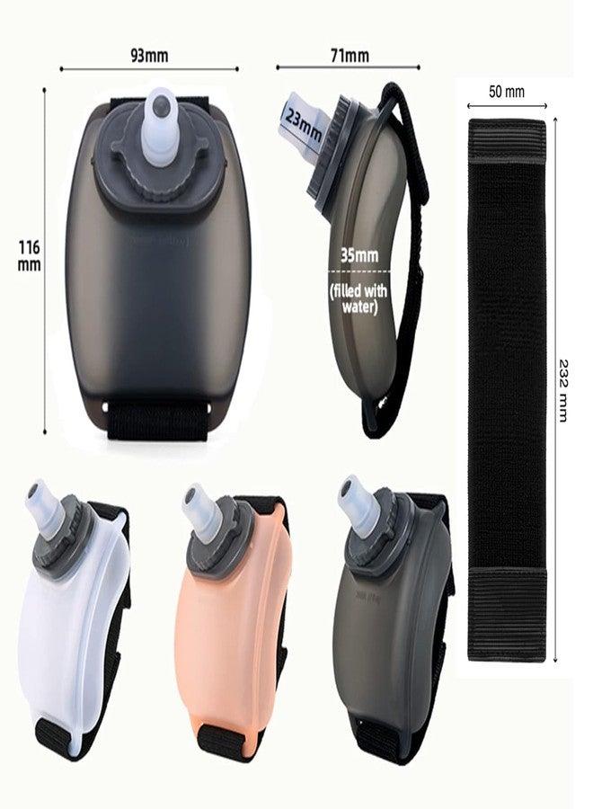 OPNEX Wrist Sports Water Bottle With Adjustable Hand Strap 200 Ml - Soft Silicone BPA Free Mini Hydration Bottle For Running, Jogging, Cycling & Hands Free Exercise (Black) - Image 3