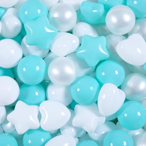 GOGOSO Ball Pit Balls Shapes for Kids 100 Pieces Crush Proof Stress StarBalls BPAPhthalate Free NonToxic Soft Plastic Ball for Baby Birthday Pool BallPit Accessories - Image 1