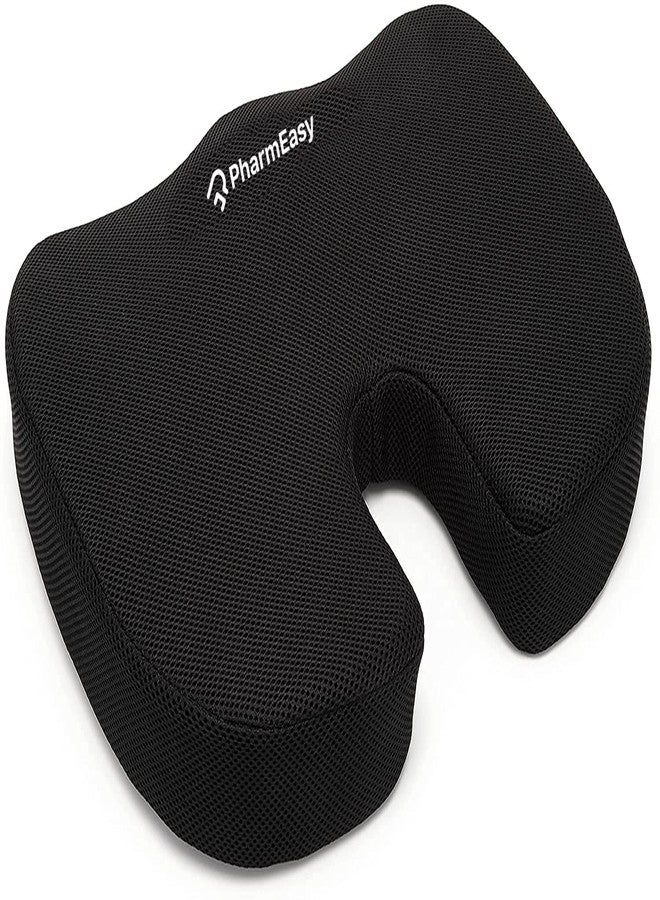 PharmEasy Orthopedic Coccyx Seat Cushion for Chair and Car | Tailbone, Lower Back & Hemorrhoids Pain Relief Cushions for Sciatica | Ideal for Comfortable Sitting, Car Seats, and Coccyx Support - Image 1