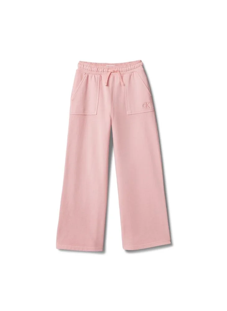 Calvin Klein Jeans QUARTZ PINK 14-1714 TCX Pigment Dyed Wide Leg Trousers for Women | Best Price UAE