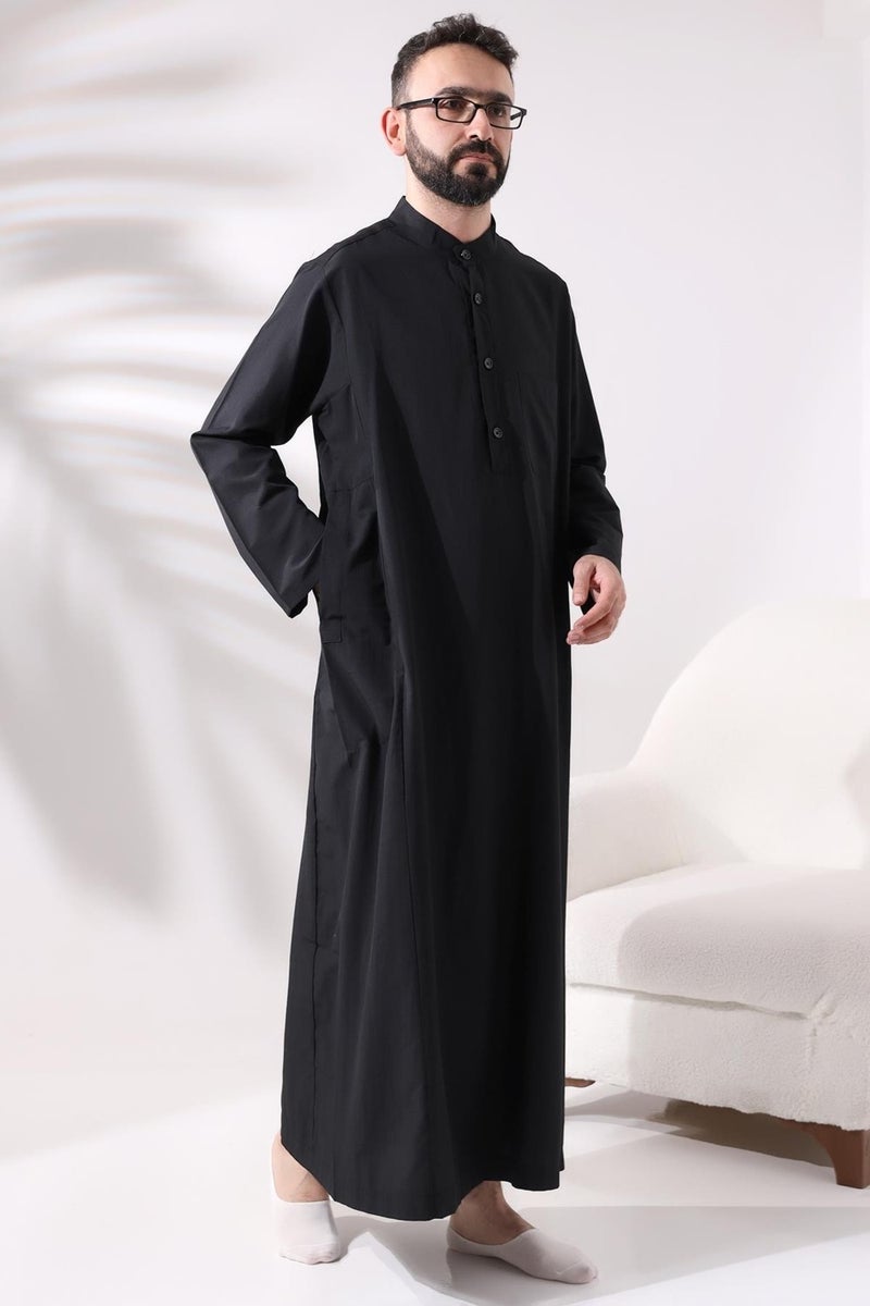 İhvan Online إحوان أونلاين ملابس أداء العمرة والحج السوداء الطويلة للرجال  - Image 3