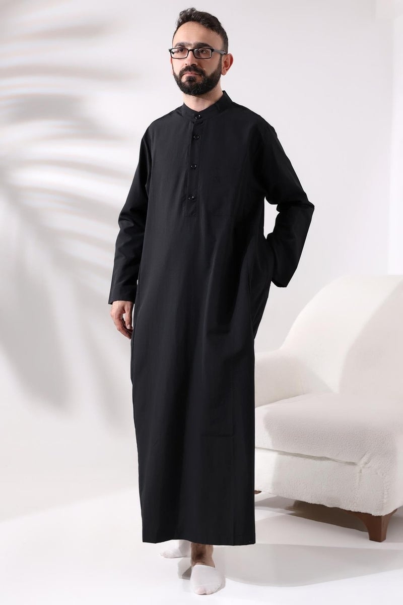 İhvan Online إحوان أونلاين ملابس أداء العمرة والحج السوداء الطويلة للرجال  - Image 1