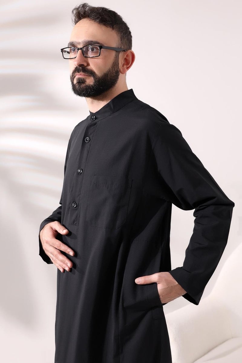 İhvan Online إحوان أونلاين ملابس أداء العمرة والحج السوداء الطويلة للرجال  - Image 5