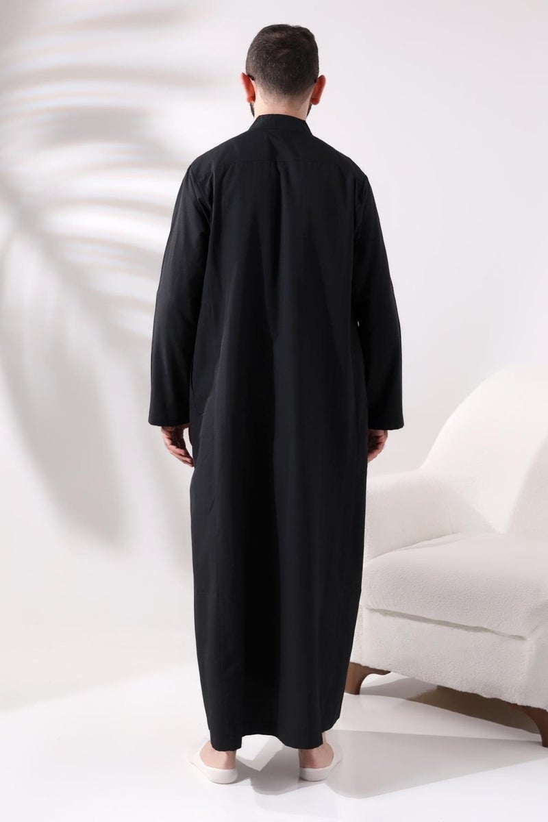 İhvan Online إحوان أونلاين ملابس أداء العمرة والحج السوداء الطويلة للرجال  - Image 4