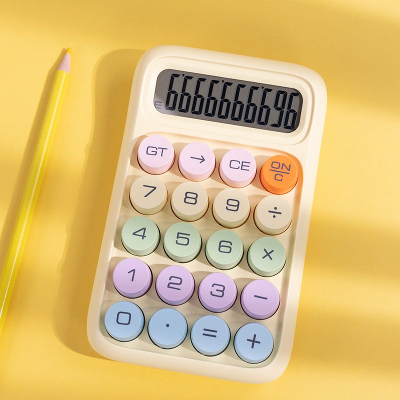 Dopamine Color Calculator 12-Bit Internet Red Cute Keyboard Calculator Candy Color Office Financial Accounting - Image 1