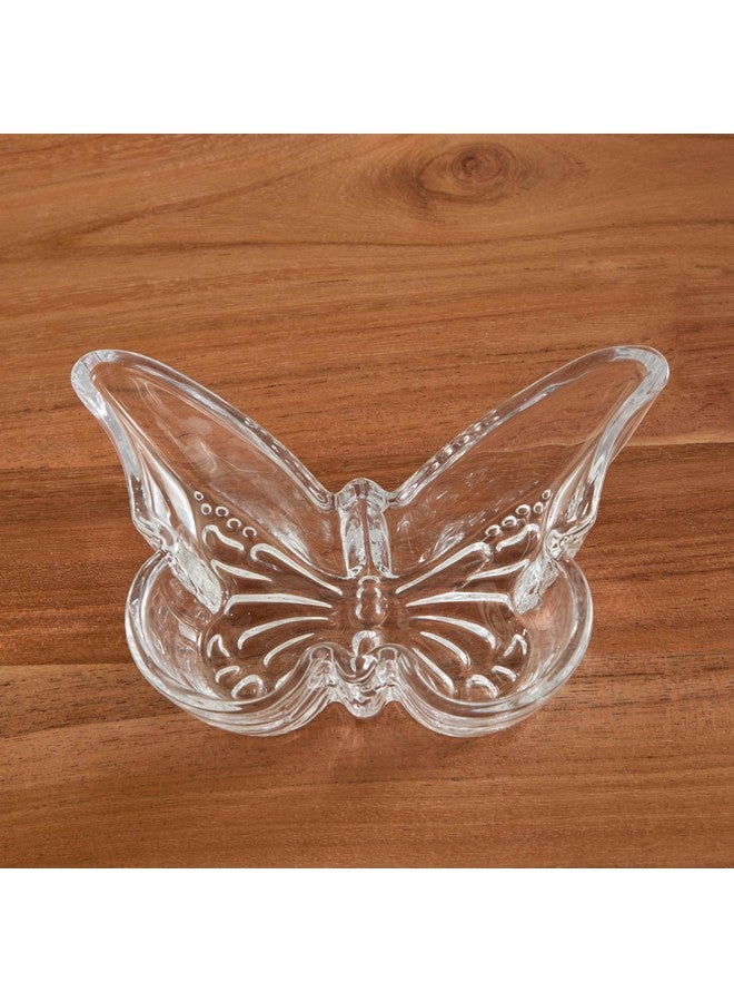 Home Box Vega Deco Glass Butterfly Mini Platter 17 x 3.6 x 12 cm - Image 2