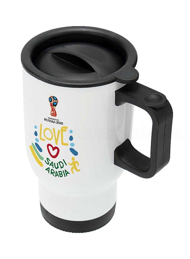 RKN FIFA World Cup 2018 I Love Saudi Arabia Printed Car Mug White/Black 11ounce - Image 1